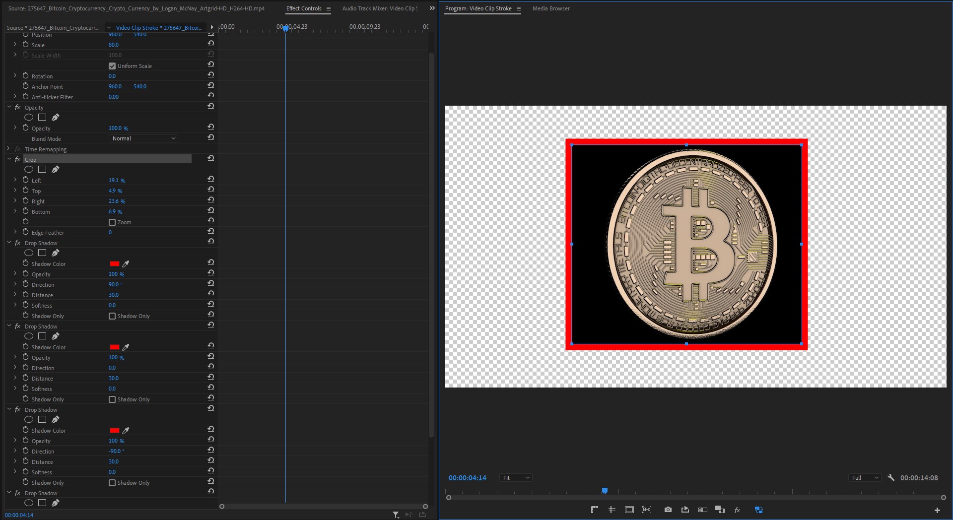 crop video with border